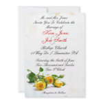 Yellow rose wedding invitations