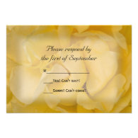 Yellow Rose Wedding RSVP Response Card Custom Announcements