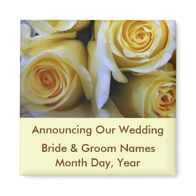 Yellow Rose Wedding Save the Date Magnet