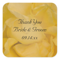 Yellow Rose Wedding Thank You Stickers