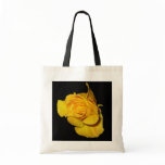 Yellow Rose with Dew Drops Tote Bags