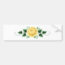Yellow Rose with vine Bumper Sticker