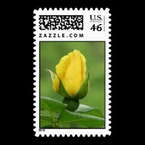 Yellow rosebud stamp stamps