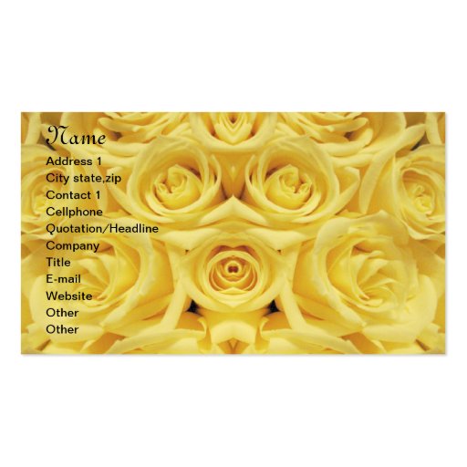 Yellow Roses_ Business Card Templates (front side)