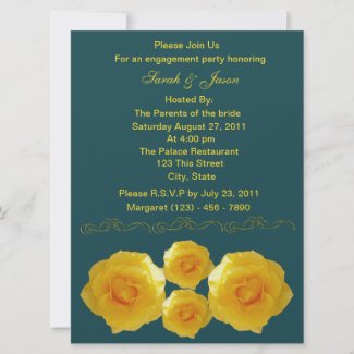 Yellow Roses engagement party invitation