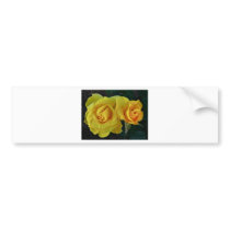 Yellow Roses Floating In Space Bumper Stickers