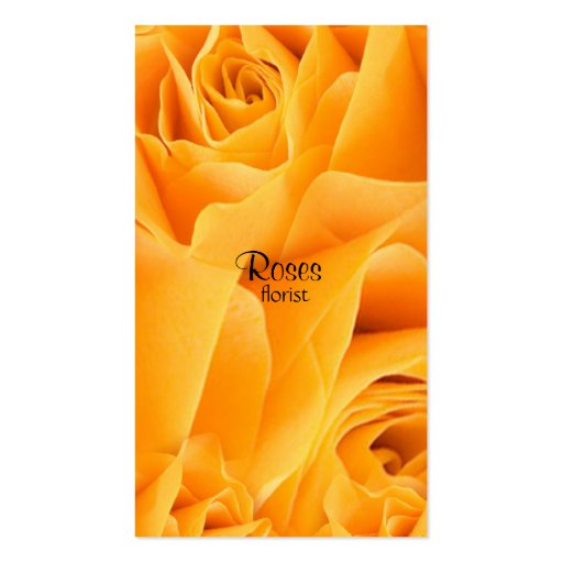 Yellow roses florist Business Cards (front side)