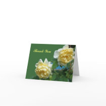Yellow Roses Flower Photo Thank You Card by SmilinEyesTreasures Yellow Roses Flower Photo Thank You Card