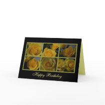 Yellow Roses Happy Birthday cards