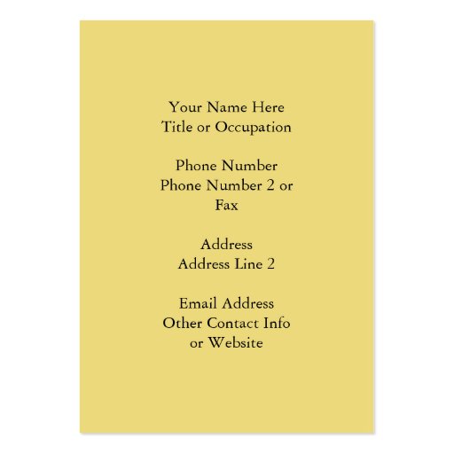 Yellow Roses in a Pottery Vase Business Card (back side)