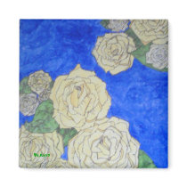 Yellow roses refrigerator magnet