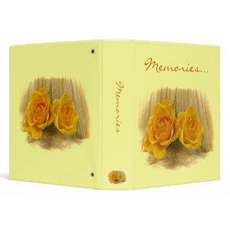 Yellow Roses on Lace 3 Ring Binders