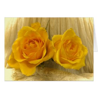 Yellow Roses on Lace Mothers Day Greeting Cards