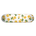 Yellow roses on white skateboard
