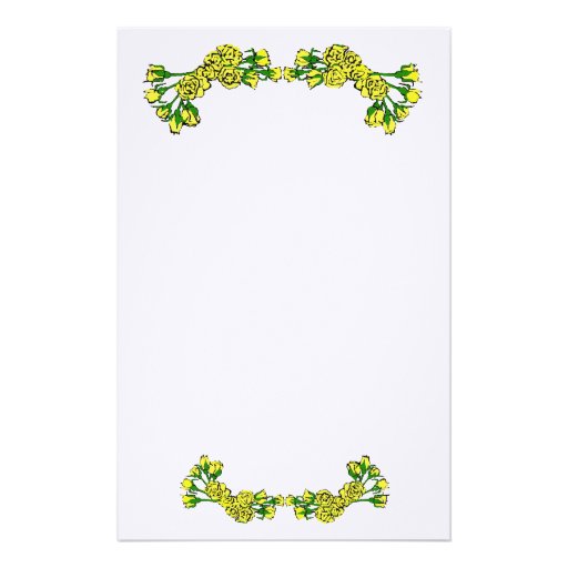 Yellow Roses Stationary Stationery | Zazzle