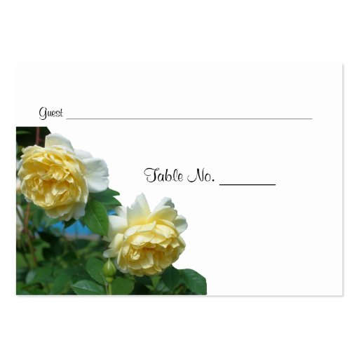 Yellow Roses Wedding Table Place Cards Business Card Templates (front side)