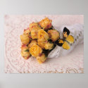yellow roses with butterfly small poster
