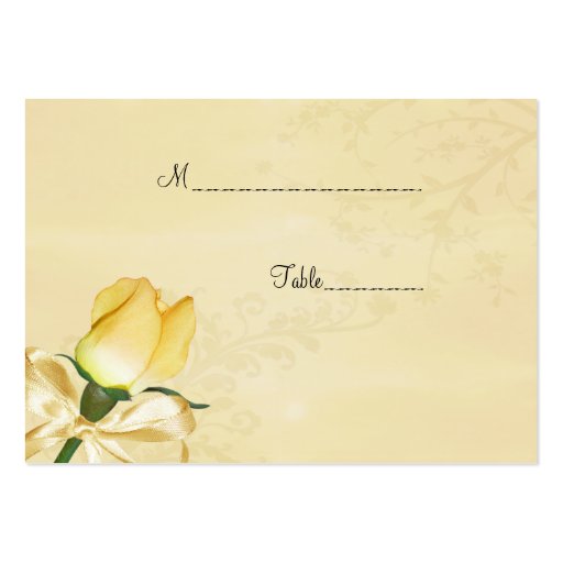 Yellow RoseTable Place Card Business Card Template (front side)