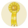 yellow rosette third prize sticker