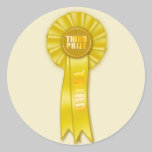 yellow rosette third prize sticker stickers