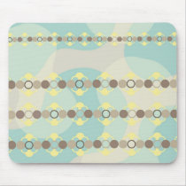 Yellow Round Chain Pattern Blue Mousepad