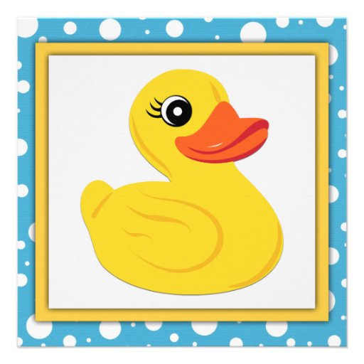 Yellow Rubber Duck Baby Shower Invitations (front side)