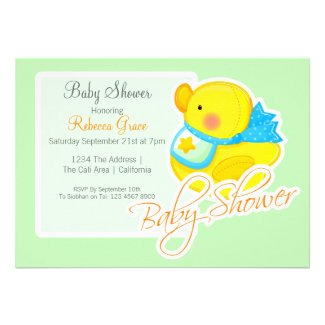 Yellow Rubber Duck Baby Shower Invite