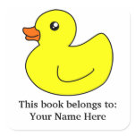 Yellow Rubber Duck Book Plate Stickers stickers