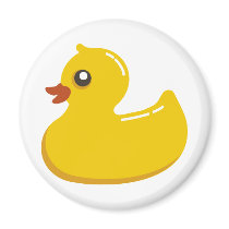 Yellow Rubber Duckie Graphic Art Refrigerator Magnet