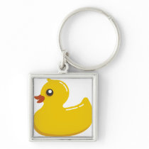 Yellow Rubber Duckie Key Chains