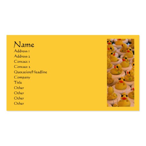 Yellow Rubber Ducks Cute Business Card (front side)
