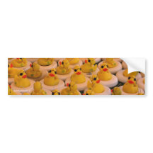 Funny Picture Yellow Sticker on Yellow Rubber Ducks Funny Photo Bumper Sticker   4 20