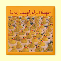 Yellow Rubber Ducks Inspirational Quote Magnet magnets