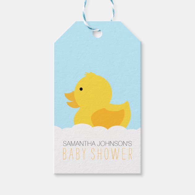Yellow Rubber Ducky Bubble Bath Baby Shower Pack Of Gift Tags