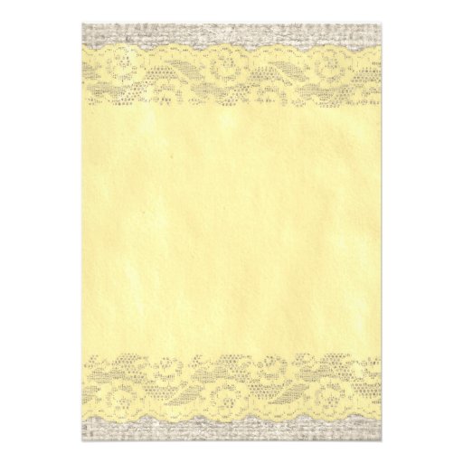 Yellow Rustic Lace Wedding Invitations
