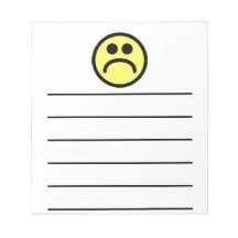 Yellow Sad Smiley Face Scratch Pad