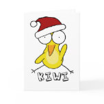 Yellow Santa Kiwi Holiday Card