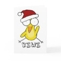 Yellow Santa Kiwi Holiday Card