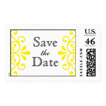 Yellow Save the Date Stamp stamps