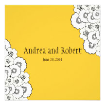 Yellow Save the Date Wedding Announcement