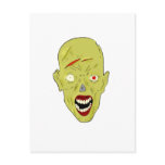yellow scarred zombie post card