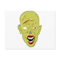 yellow scarred zombie post cards