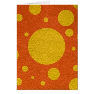 Yellow Scattered Spots Tangerine leather texture Greeting Card