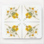 Yellow scattered wildflowers 4 up on white mouse pad