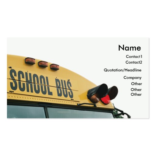 Yellow School Bus Business Card (front side)