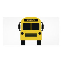 yellow school bus icon photo cards