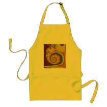 Yellow Seashell Spiral Fractal Aprons