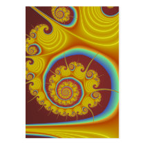 Yellow Seashell Spiral Fractal Business Card Template