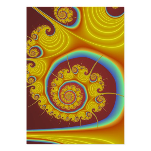 Yellow Seashell Spiral Fractal Business Card Template (front side)
