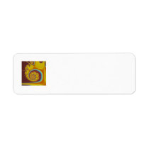 Yellow Seashell Spiral Fractal Return Address Labels